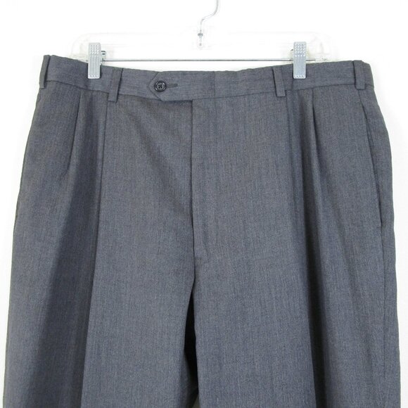 Burberry London Mens Solid Gray Wool Two Button Suit Size 41R Pants 35 X 31 - Picture 9 of 11